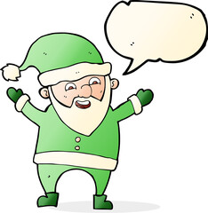 cartoon santa claus with speech bubble