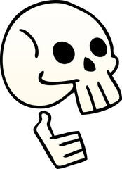 gradient shaded quirky cartoon skull