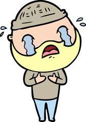 cartoon bearded man crying