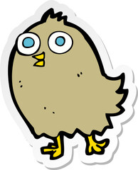 sticker of a cartoon happy bird