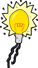 cartoon electric light bulb