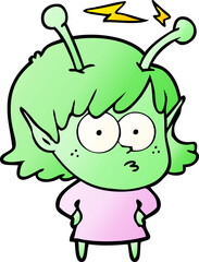 cartoon alien girl