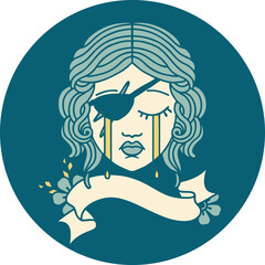 Retro Tattoo Style human rogue character face