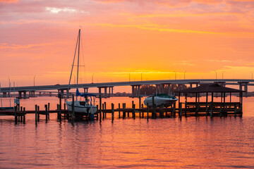 Fototapeta na wymiar Florida Sunset on the Water