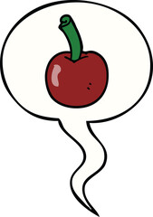 cartoon cherry with speech bubble