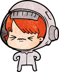 angry cartoon space girl