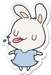 sticker of a cartoon rabbit