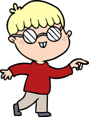 cartoon boy wearing spectacles