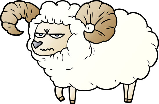 cartoon angry ram