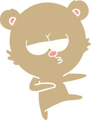 bored bear flat color style cartoon dancing