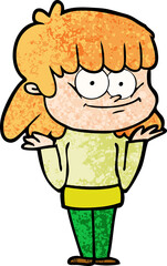 cartoon smiling woman