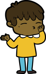 cartoon curious boy