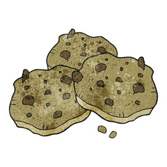 freehand drawn texture cartoon chocolate chip cookies