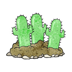 freehand drawn texture cartoon cactus