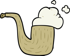 cartoon old smoking pipe