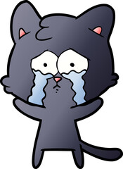 cartoon crying cat