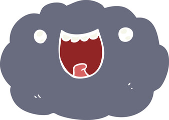 flat color style cartoon happy cloud