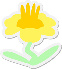cartoon flower growing sticker