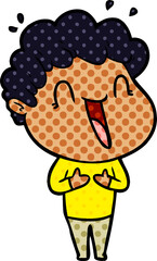 cartoon happy man laughing