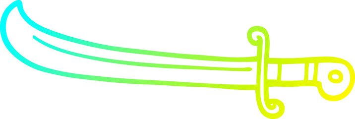 cold gradient line drawing of a cartoon lime fruit