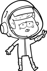 cartoon tired astronaut
