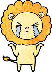 cartoon crying lion