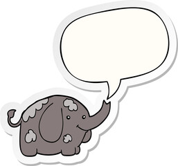 cartoon elephant with speech bubble sticker