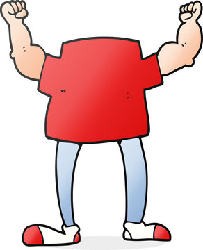 freehand drawn cartoon headless man