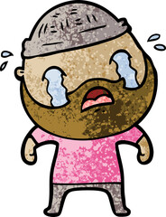 cartoon bearded man crying