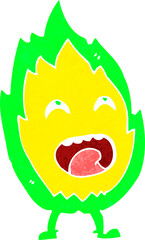 cartoon flame character