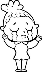 cartoon crying woman
