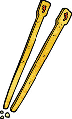 cartoon doodle chop sticks