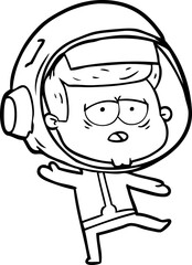 cartoon tired astronaut © lineartestpilot