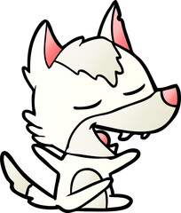 cartoon wolf laughing