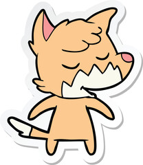 sticker of a friendly cartoon fox