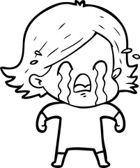 cartoon woman crying