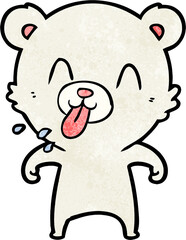 rude cartoon polar bear sticking out tongue
