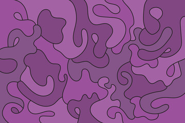 Seamless pattern with abstract spots in purple colors. Hand-drawn illustration.