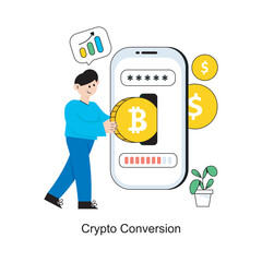 Crypto Conversion Flat Style Design Vector illustration. Stock illustration