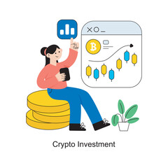 Crypto Investment Flat Style Design Vector illustration. Stock illustration