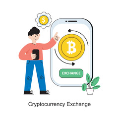 Cryptocurrency Exchange Flat Style Design Vector illustration. Stock illustration