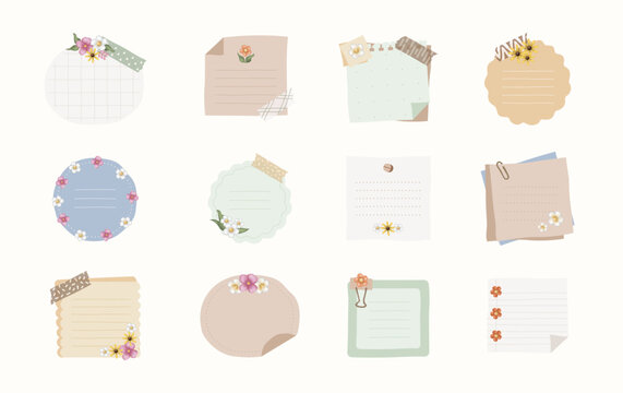 Floral Sticky Note Illustration