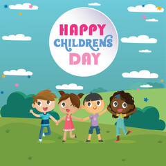 Fototapeta na wymiar happy children's day poster