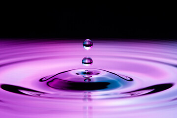 Close up of water drop splash