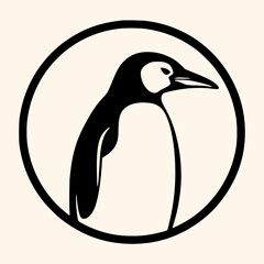 Penguin vector for logo or icon,clip art, drawing Elegant minimalist style,abstract style Illustration