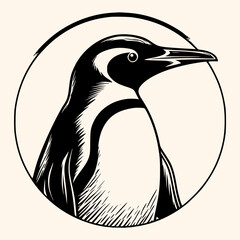 Penguin vector for logo or icon,clip art, drawing Elegant minimalist style,abstract style Illustration