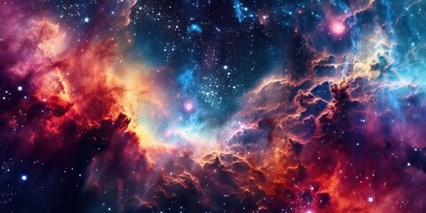 Obraz na płótnie Canvas AI Generated. AI Generative. Photo illustration of open outer space galaxy stars. Future adventures. Graphic Art