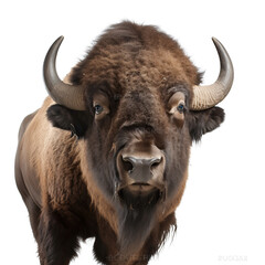 ai generated Illustration close up of buffalo against  white background