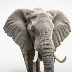 ai generated Illustration close up of  elephant isolated on white background