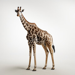 ai generated Illustration close up of  a Funny Giraffe on a white background